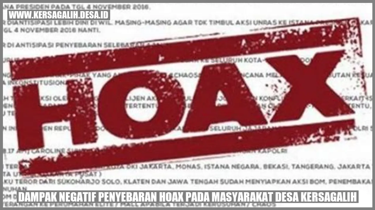 Dampak Negatif Penyebaran Hoax pada Masyarakat Desa Kersagalih