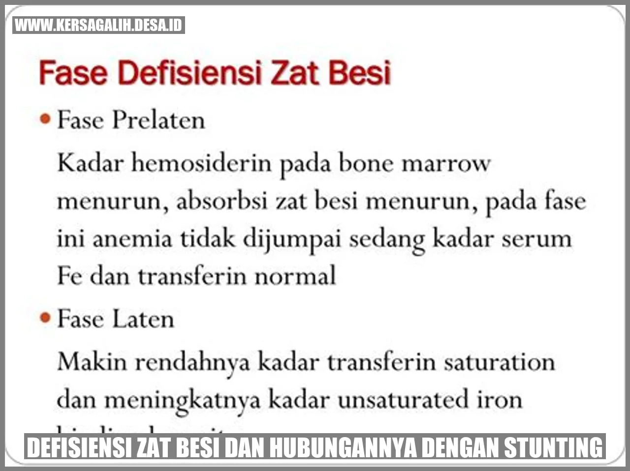 Defisiensi Zat Besi dan Hubungannya dengan Stunting